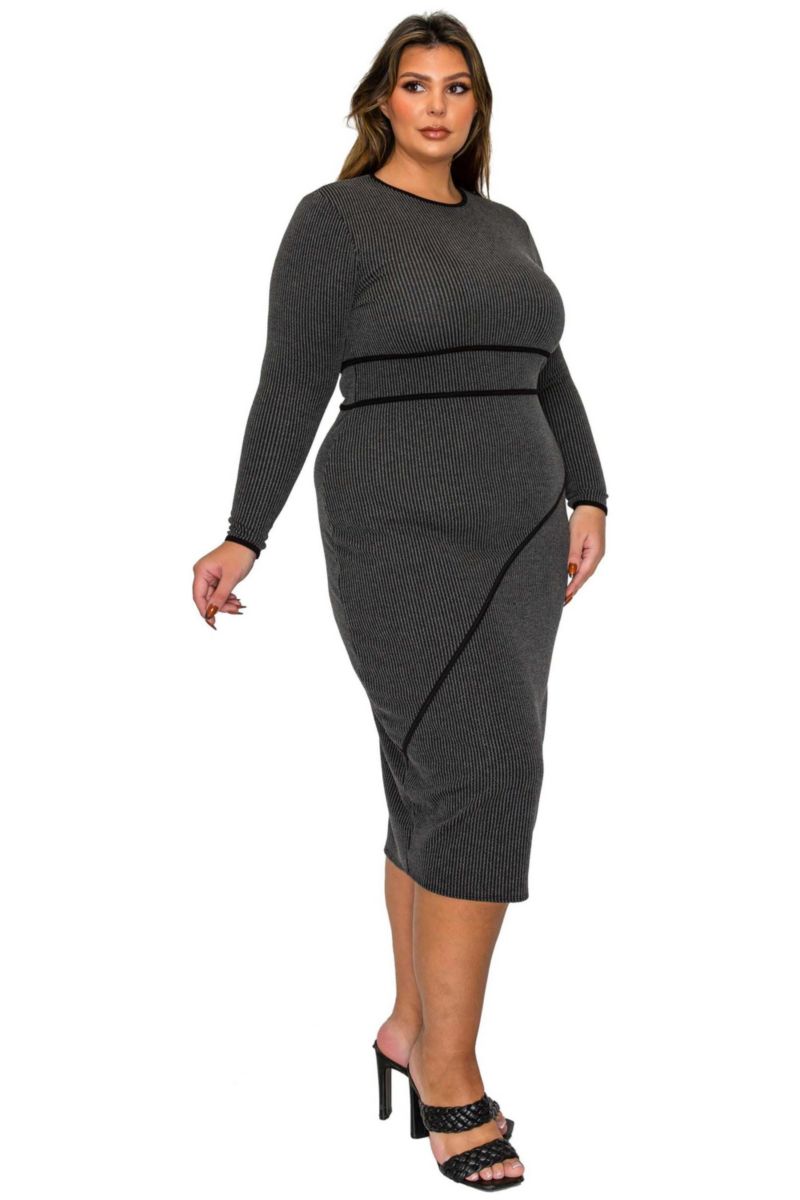 Plus Size Elora Ribbed Dress