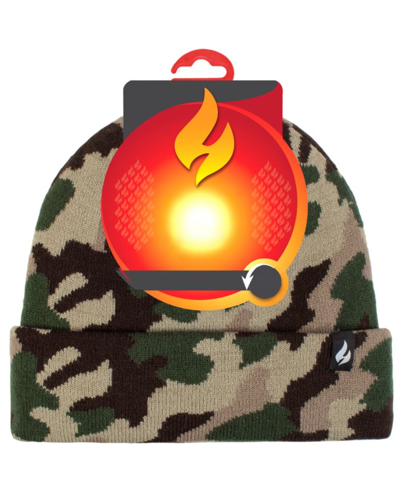Boys' 8-16 Gavin Camouflage Knit Roll Up Hat