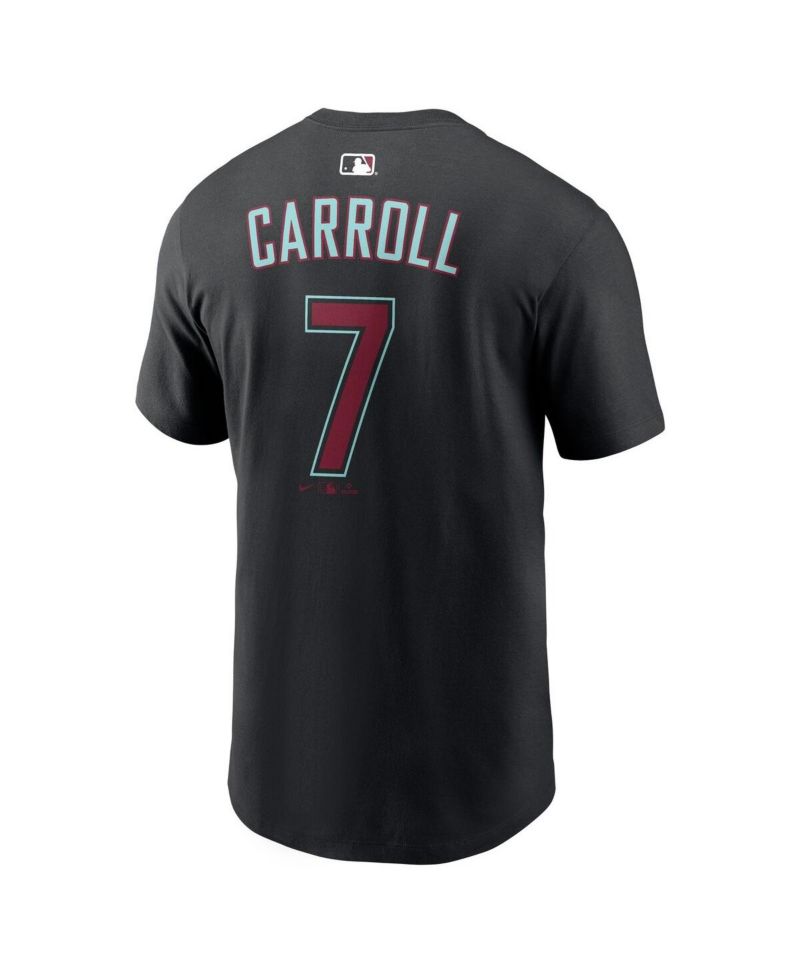 Men's Corbin Carroll Black Arizona Diamondbacks Name & Number T-Shirt