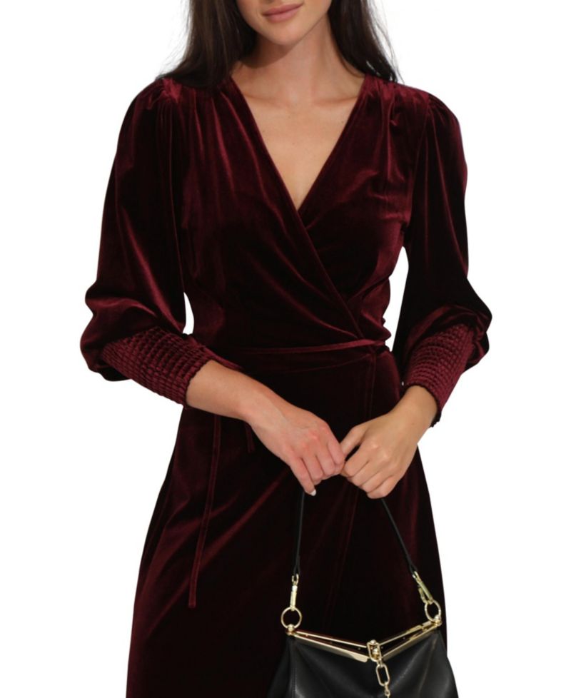 Women's Belle and Bloom Current Mood Velvet Wrap Dress