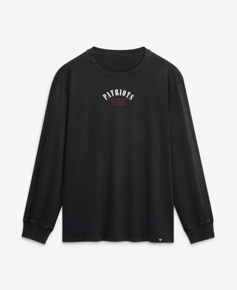 Men's New England Patriots Fullback Drive Crewneck Long-Sleeve Relaxed-Fit T-Shirt