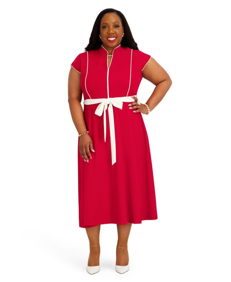 Women's Seam Bodice V-Neck Dress