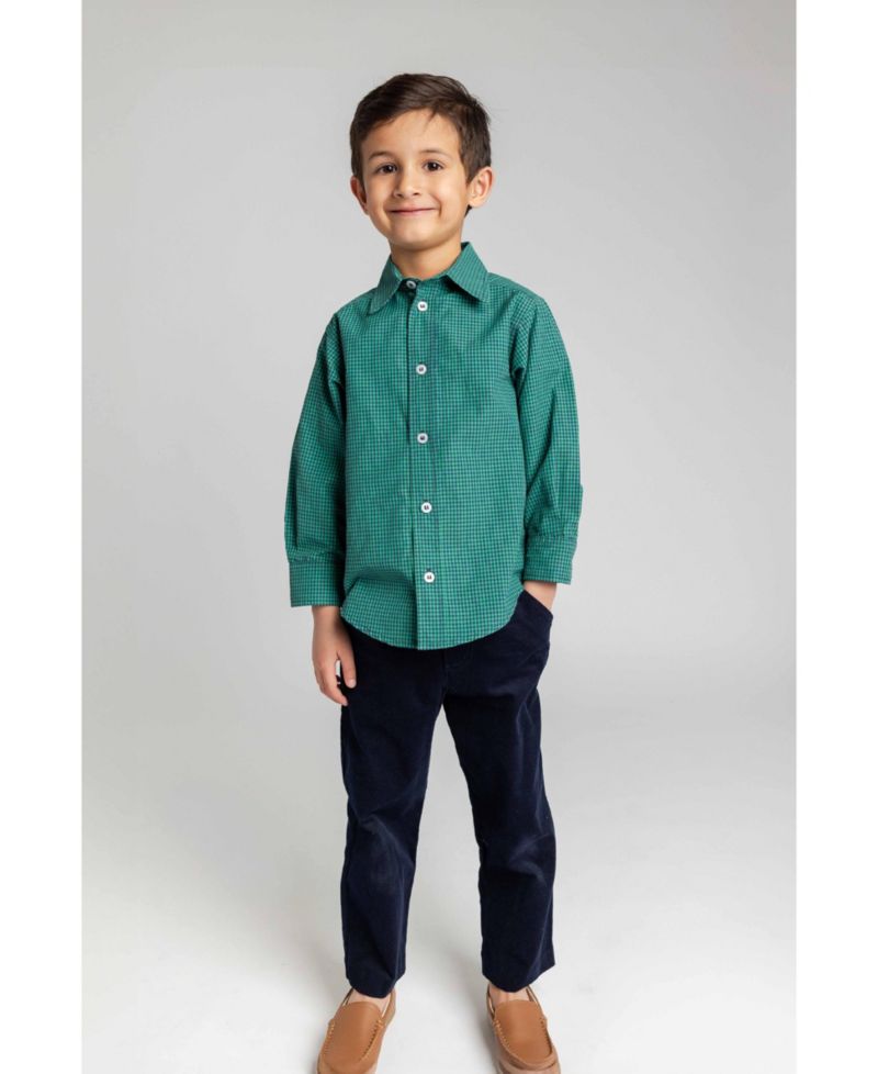Boys' 4-6 Check Long-Sleeve Button-Down Shirt