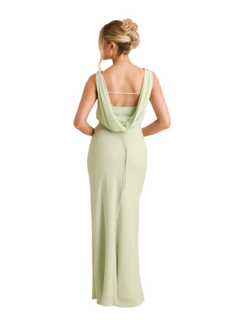 Women's Plunge Cowl Chiffon Bridesmaid Dress