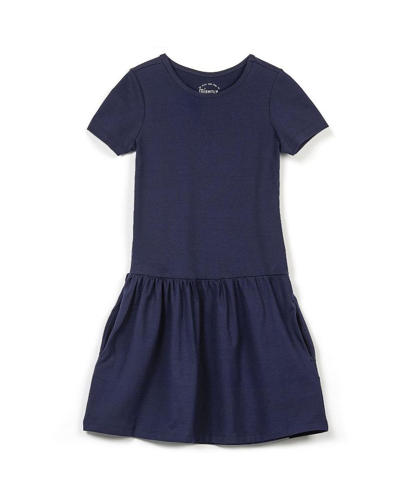 Girls Fair Trade Organic Cotton Short Sleeve Drop Waist Dress
