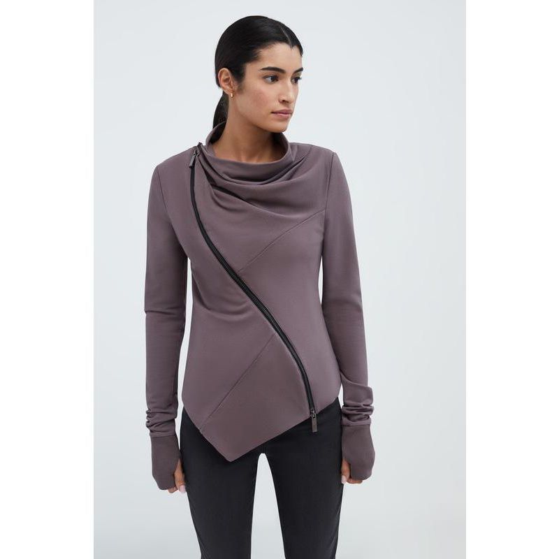 Women's Hoyt Two-Way Zip Cowl-Neck Sweatshirt Jacket with Side Pockets