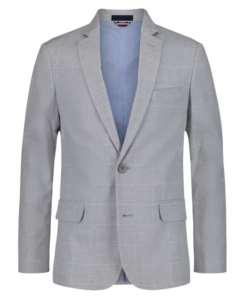 Boys' 8-20 Textured Check Sport Front Button Coat