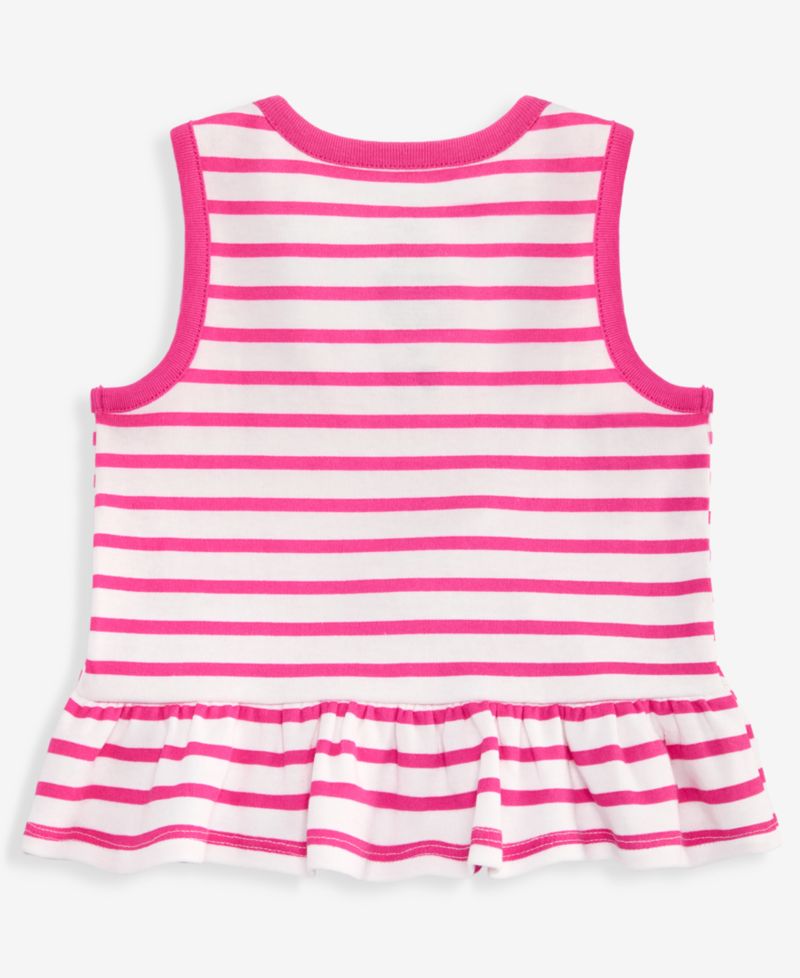 Baby Girls' 3M-24M Mix & Match Seashell Striped Peplum Top