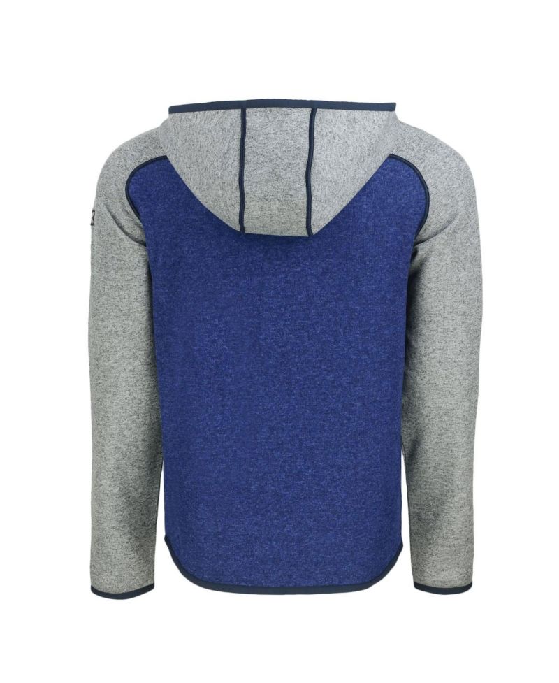 Men's Royal/Heather Gray Denver Broncos Throwback Mainsail Sweater-Knit Full-Zip Hoodie