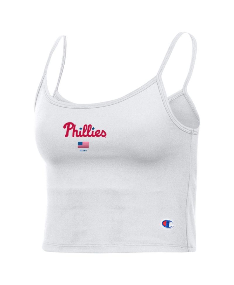 Women's Philadelphia Phillies Scoop Neck American Flag Tank Top