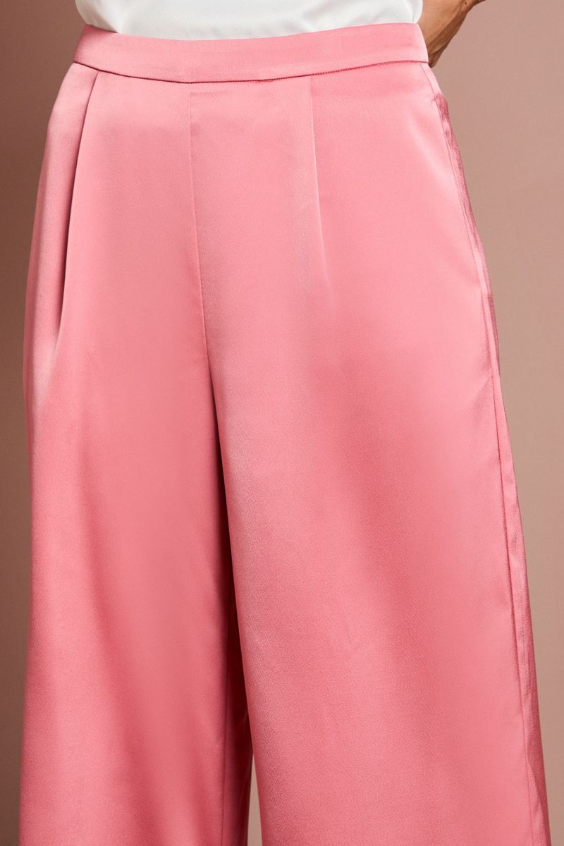 Women's Satin High-Waist Flare Trousers