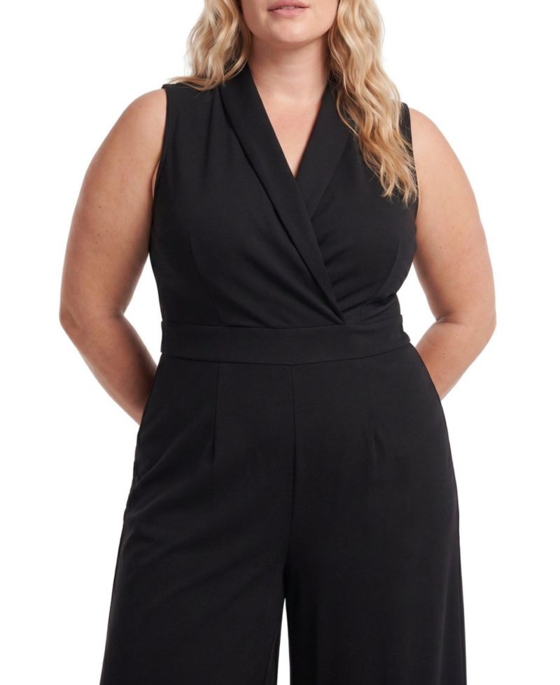 Women's Shawl-Collar Ponte Jumpsuit
