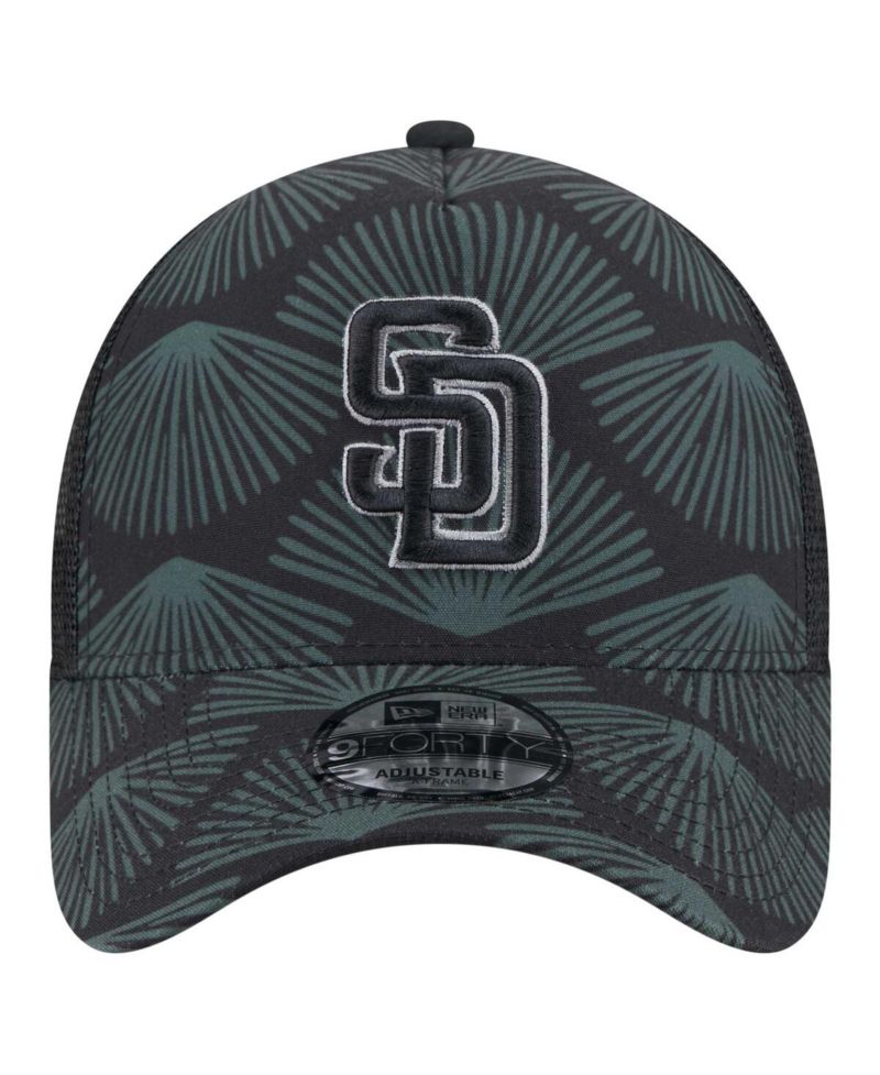 Men's Black San Diego Padres 9FORTY A-Frame Trucker Adjustable Hat