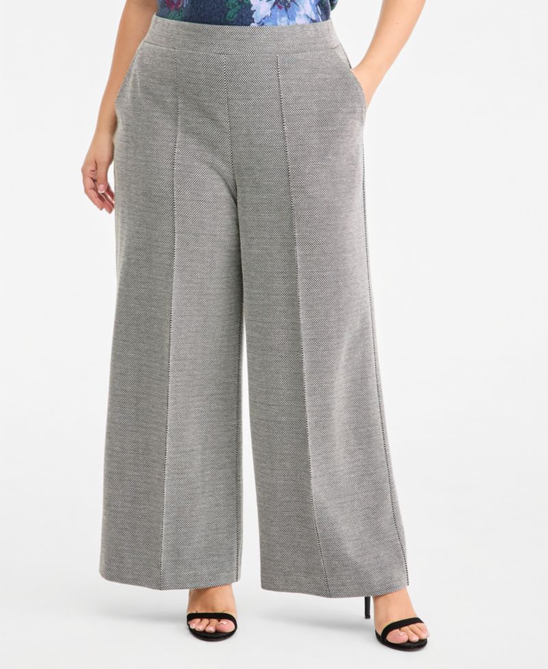 Plus Size Pull-On Wide-Leg Pants