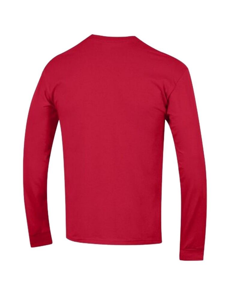 Men's Red New England Patriots Arch Over Logo Long Sleeve T-Shirt