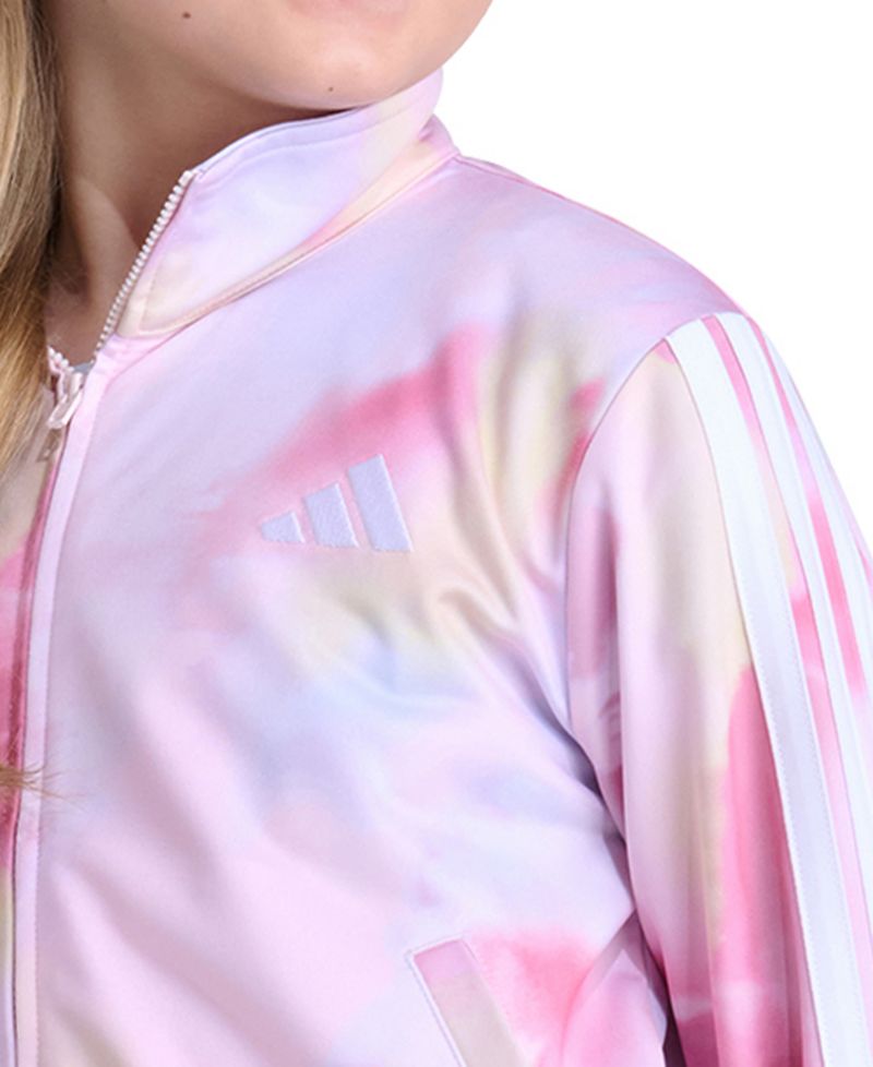 Girls' 8-16 Long-Sleeve Full-Zip Printed Tricot Jacket