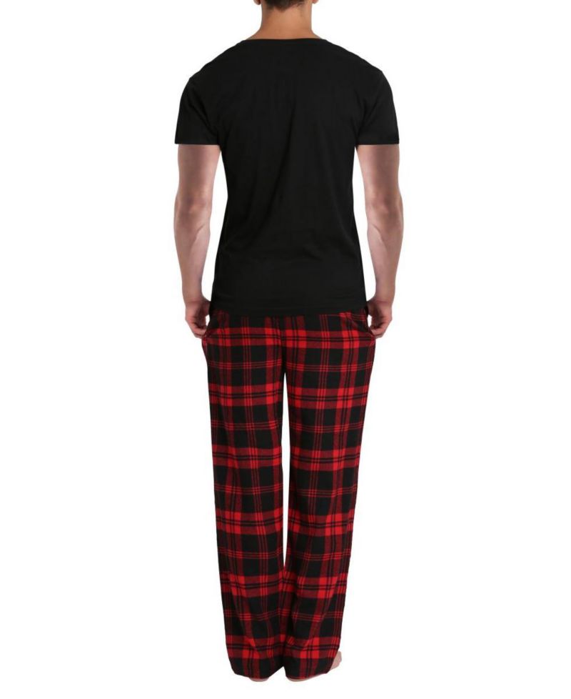 Men's Short Sleeve Flannel Pajama Set