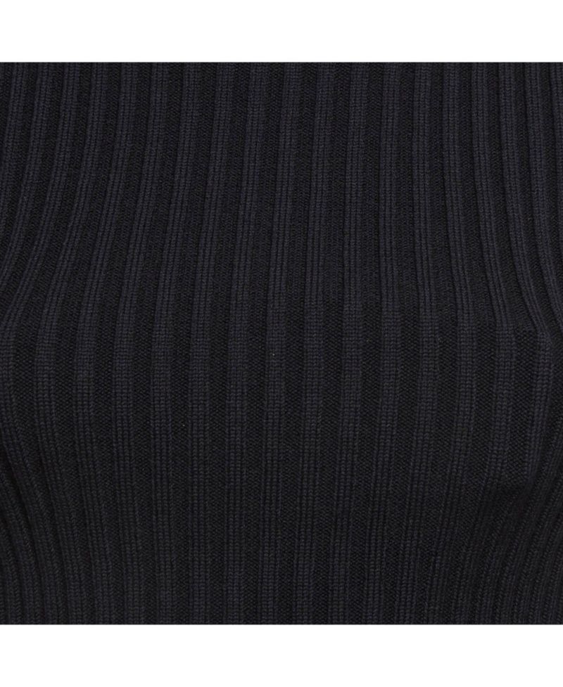 Women's Rib Knit Cut Up Sleeves Sweater
