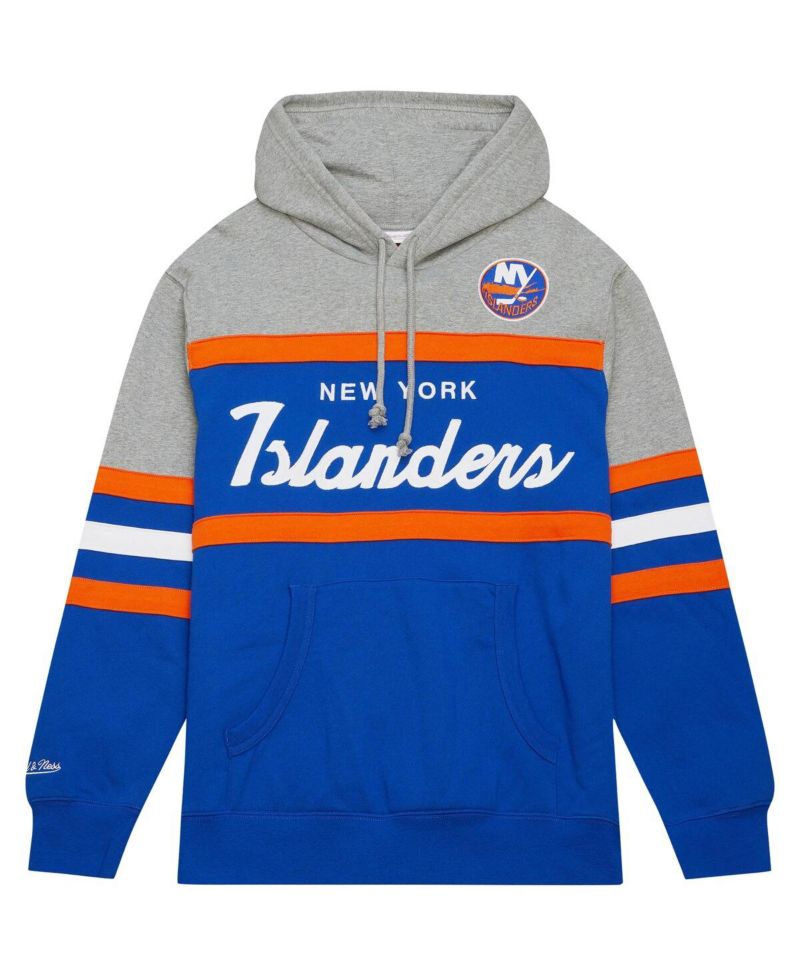 Men's Royal, Gray New York Islanders Head Coach Pullover Hoodie