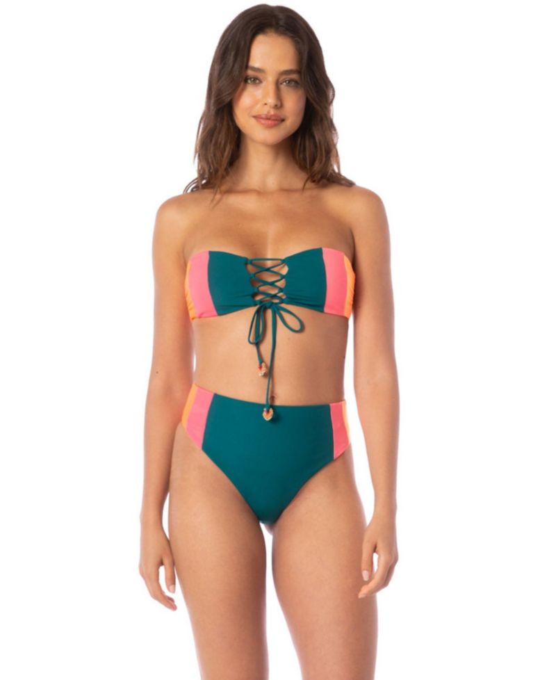 Women's Verdant Breeze Nomad Strapless Bandeau Reversible Bikini Top