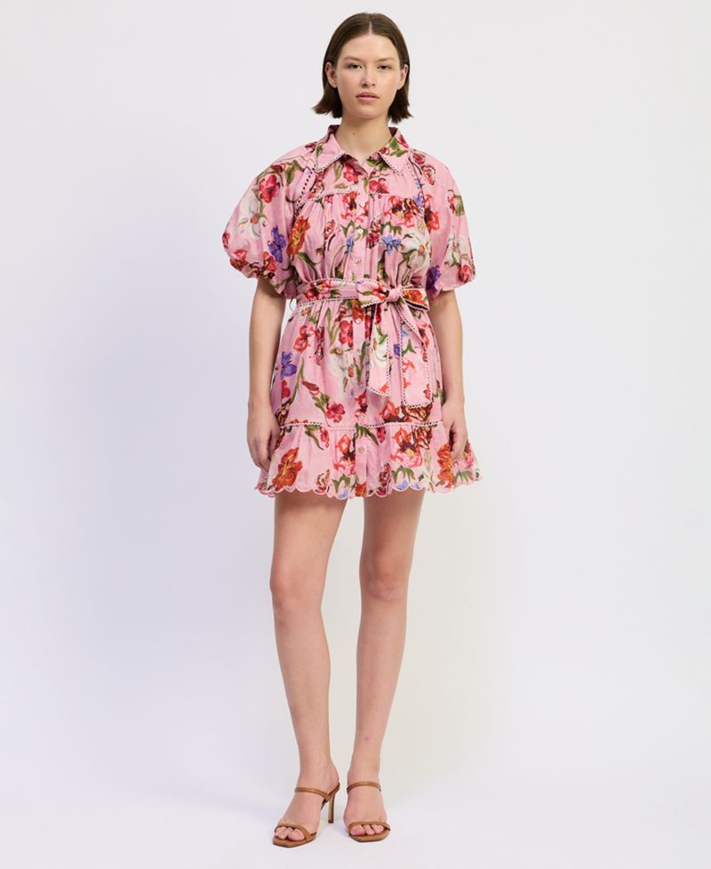 Women's Short-Sleeve Collared Mini Dress