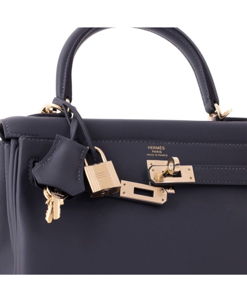 Kelly 25 Handbag Verso Swift with Permabrass Hardware