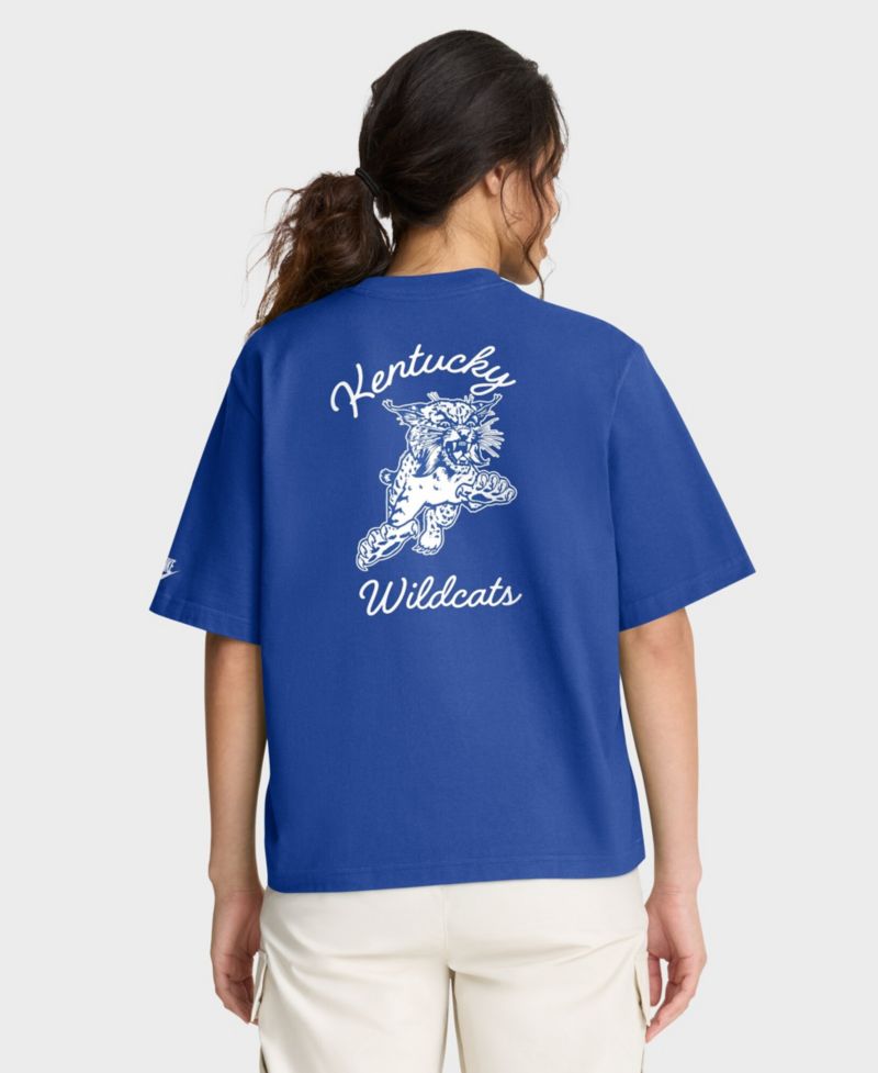 Women's Royal Kentucky Wildcats Legacy Pocket Boxy T-Shirt