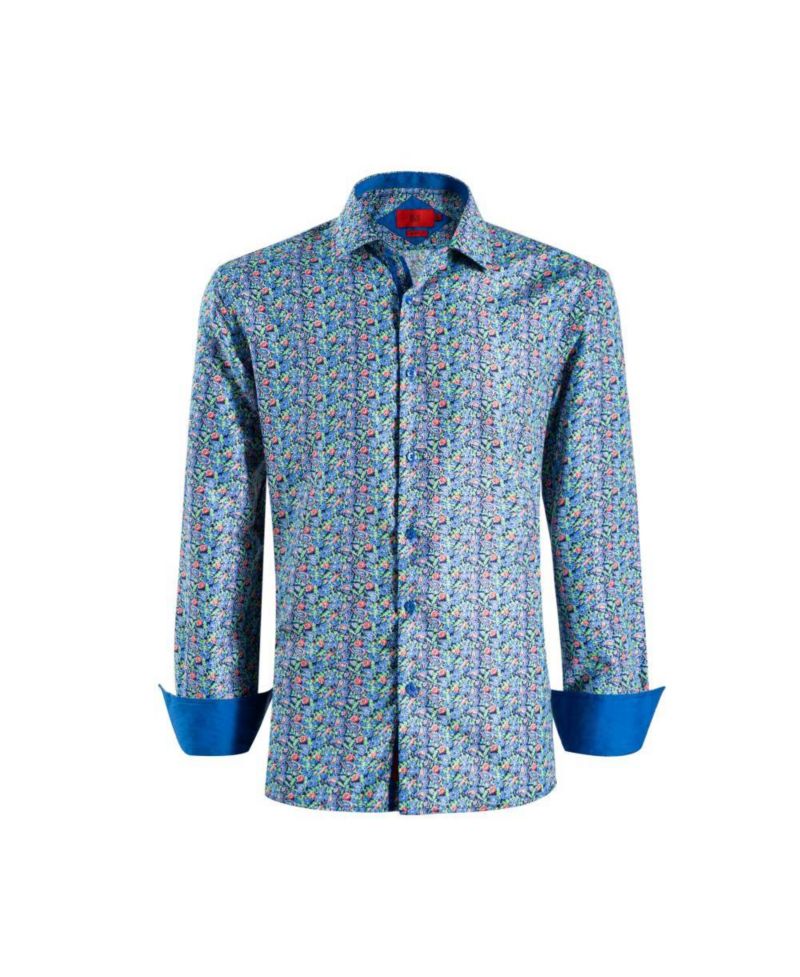 Men's Slim Fit Paisley Print Button-Down Shirt By