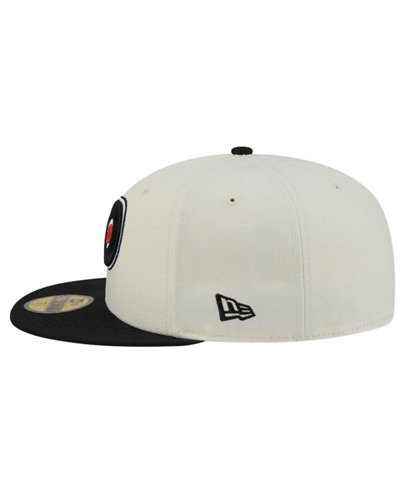 Men's Cream/Black Philadelphia Flyers Localized Stitched 59FIFTY Fitted Hat