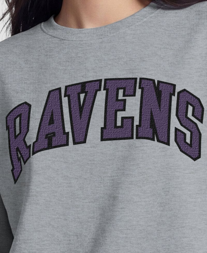 Baltimore Ravens Women's Contrast Lined Sweatshirt - Heather Gray