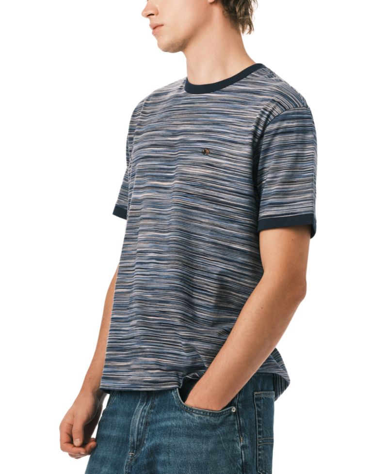 Men's Horizontal Stripe Pattern T-Shirt