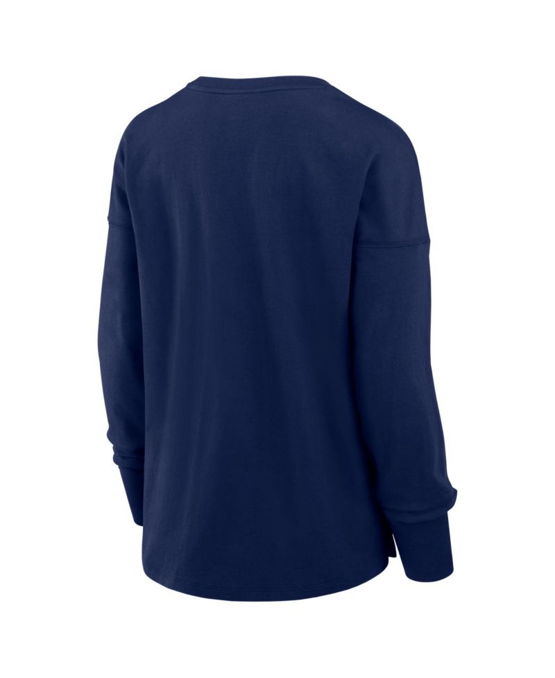 Women's Navy Denver Broncos Essential Long Sleeve T-Shirt