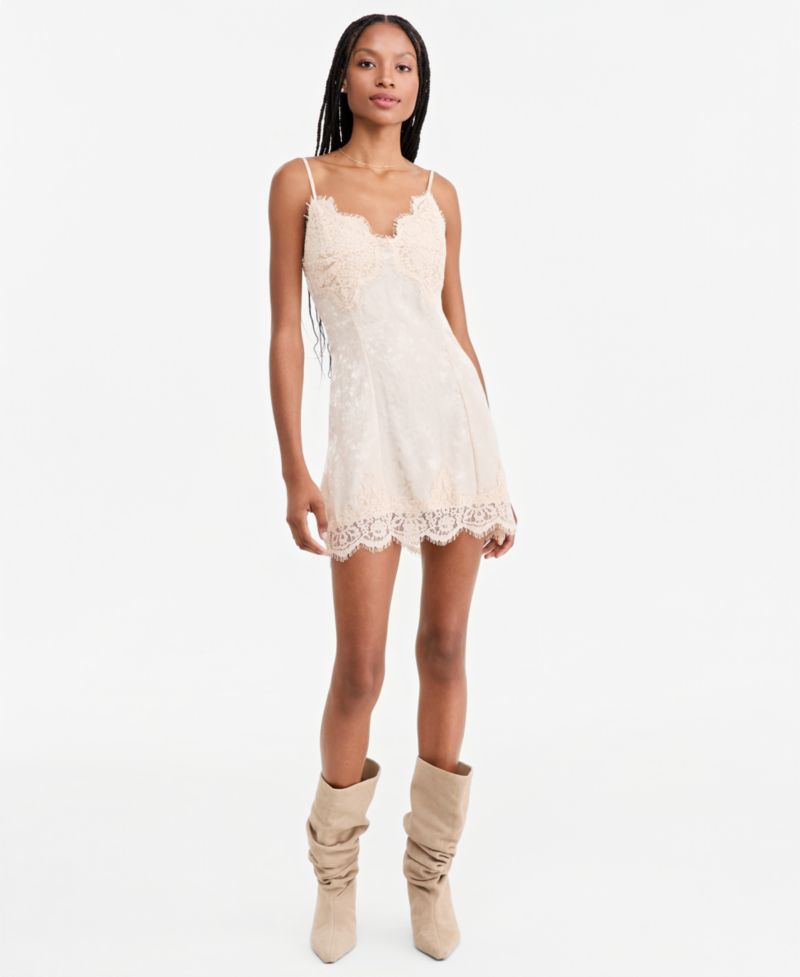 Women's Lace Mini Slip Dress