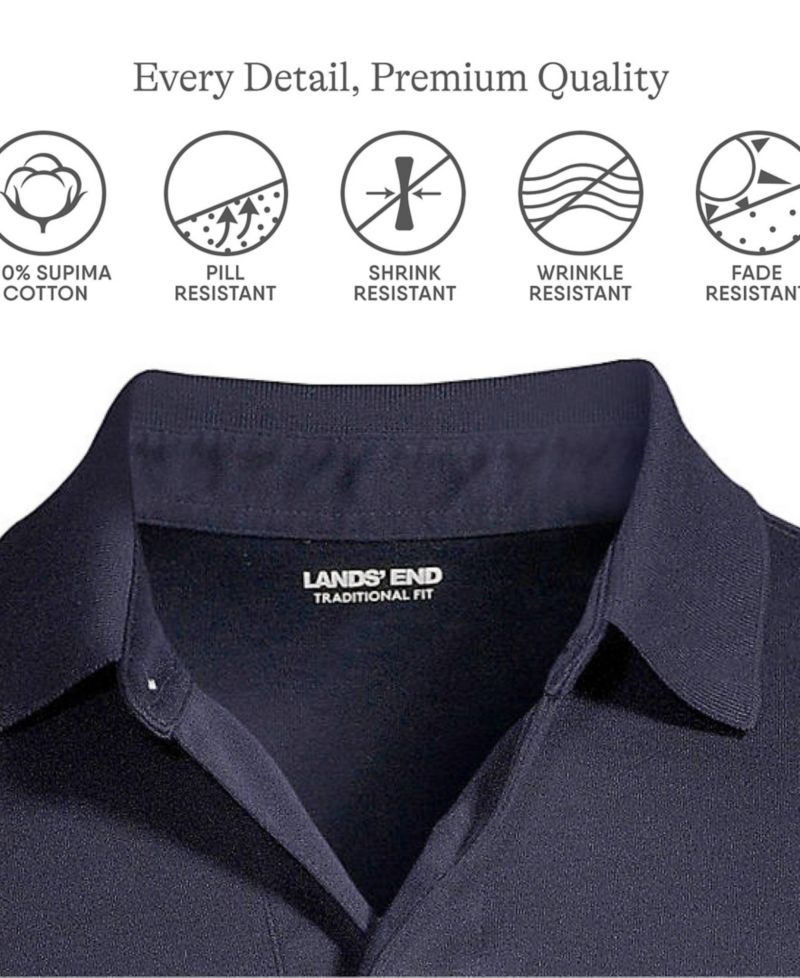 Big & Tall Long Sleeve Super Soft Supima Polo Shirt