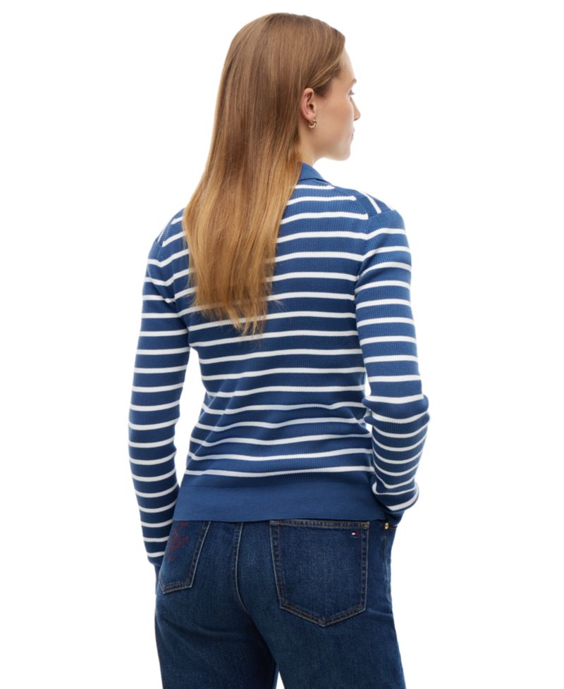 Women's Fine Gauge Polo Collar Cardigan