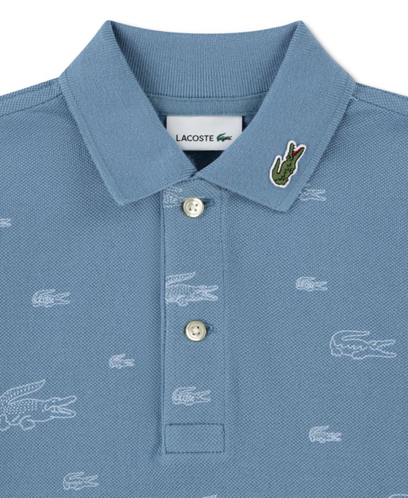 Boys' 10-16 Short-Sleeve Line Croc Printed Polo Shirt