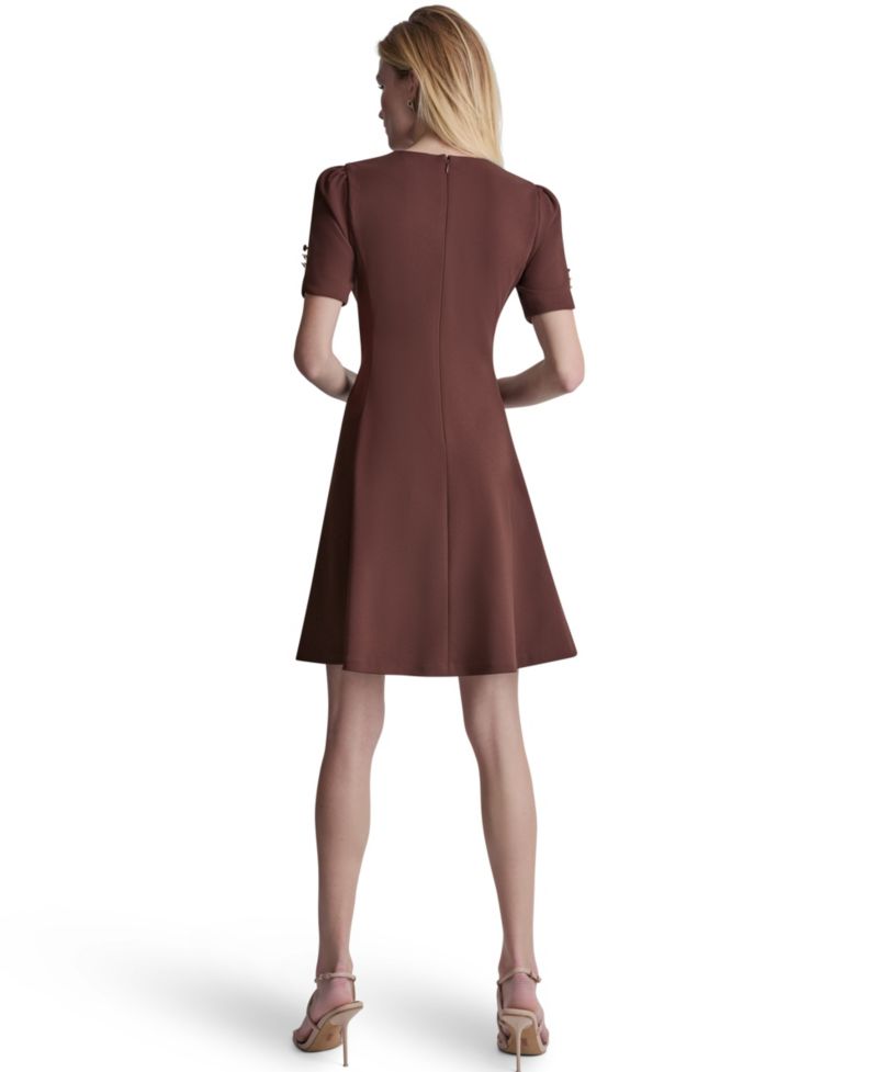 Women's Short-Sleeve Jewel Neck Dress
