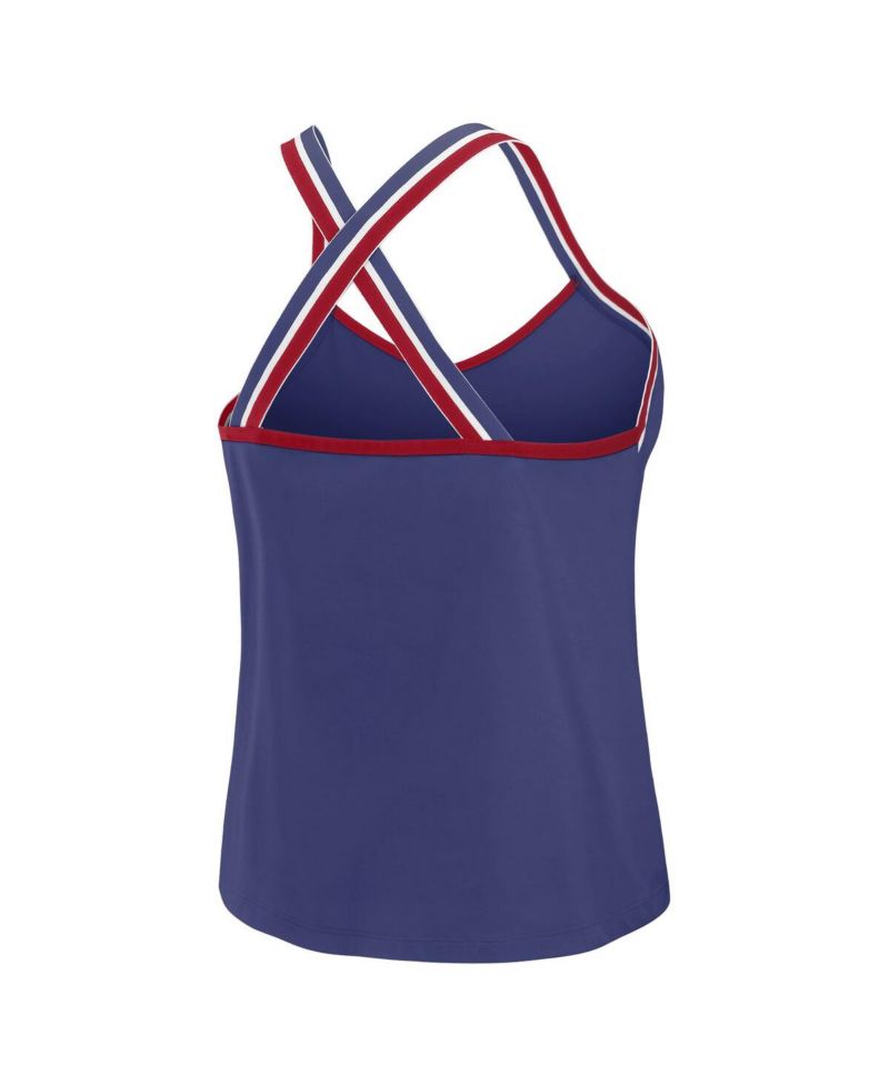 Women's Royal New York Giants Cross Strap Tri-Blend Tank Top