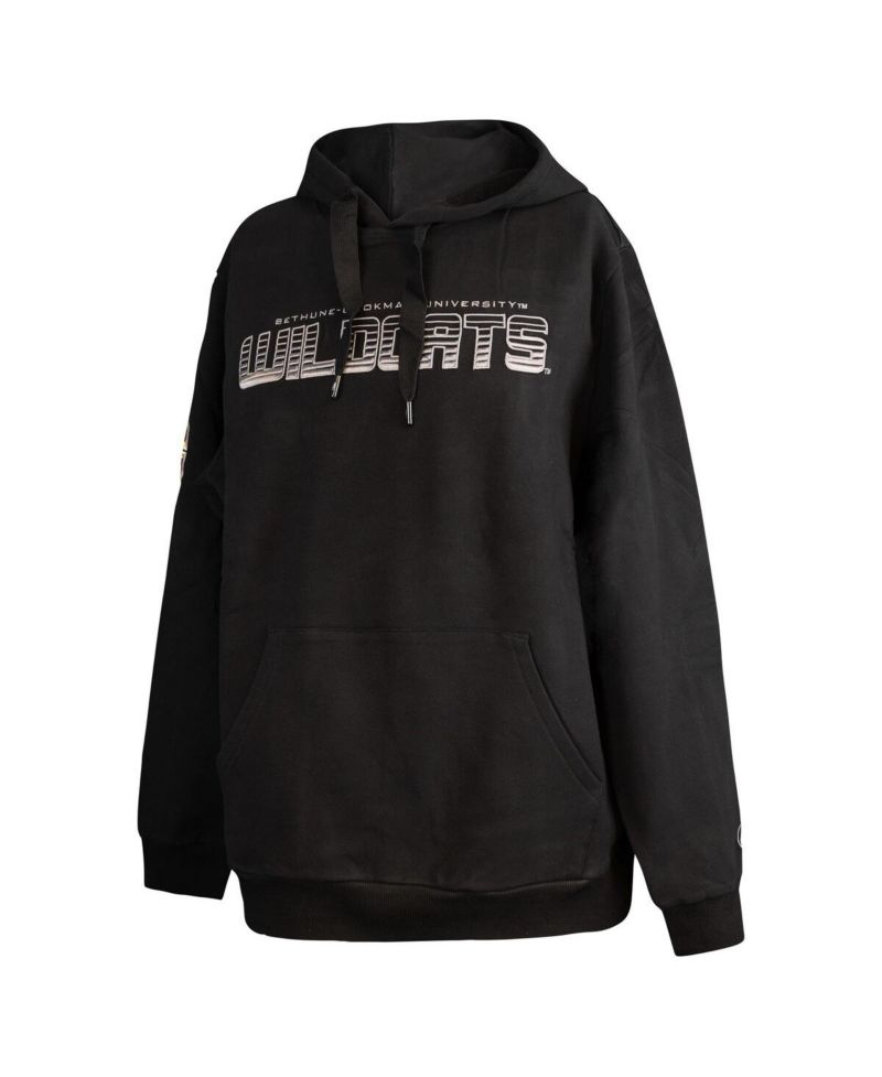 Men's Black Bethune-Cookman Wildcats Puff Print Sliced Pullover Hoodie