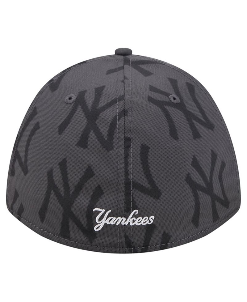 Men's Gray New York Yankees Halftone 39THIRTY Flex Hat