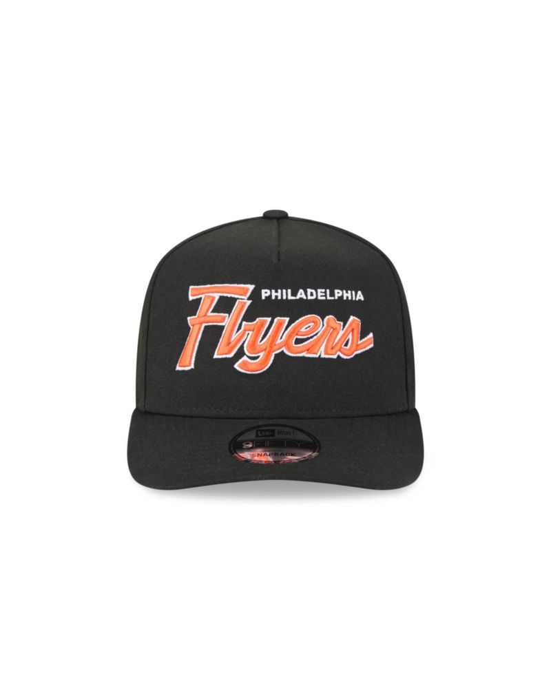 Men's Black Philadelphia Flyers Script A-Frame 9FIFTY Snapback Hat