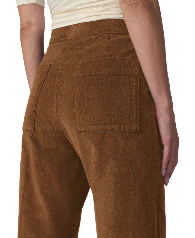 Women's The Side Zip Wide-Leg Corduroy High-Rise Pants