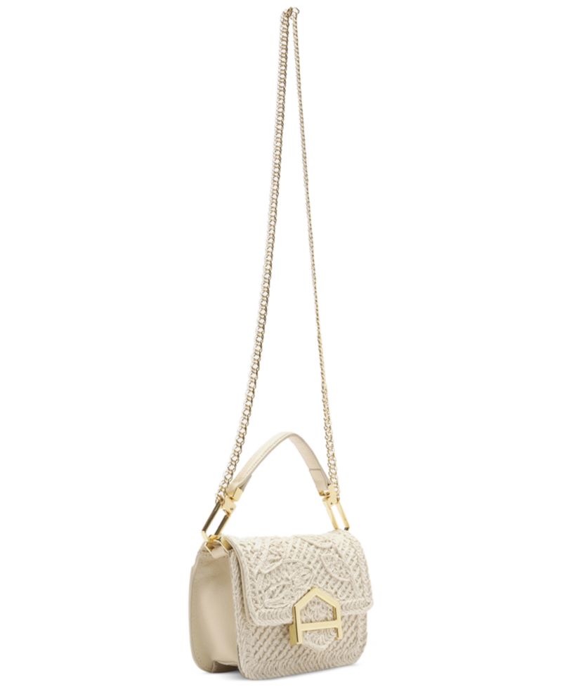 Lucy Mini Embroidery Snap Button Crossbody Handbag