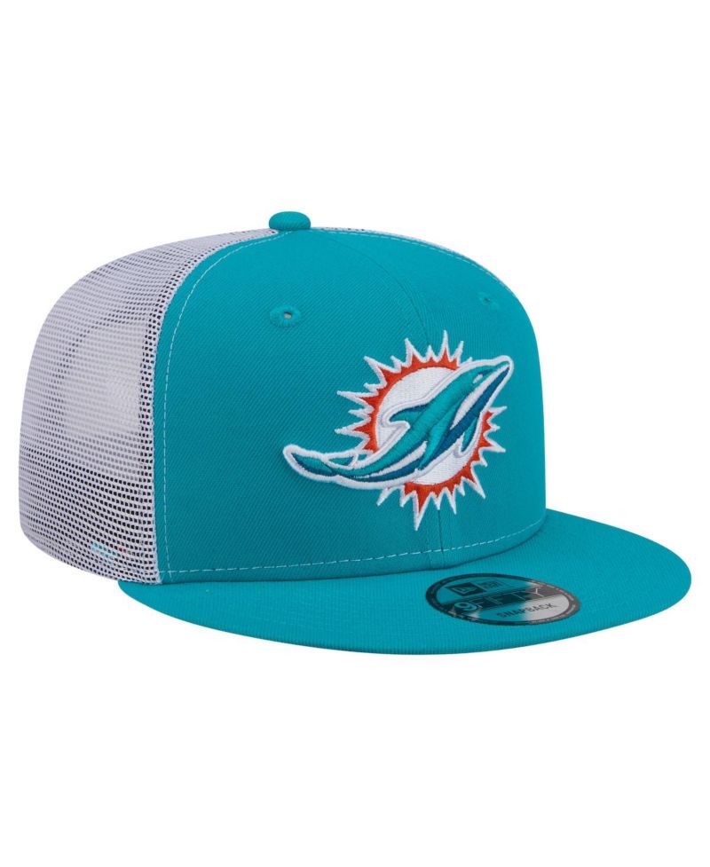 Men's Aqua Miami Dolphins Core Team 9FIFTY Trucker Snapback Hat