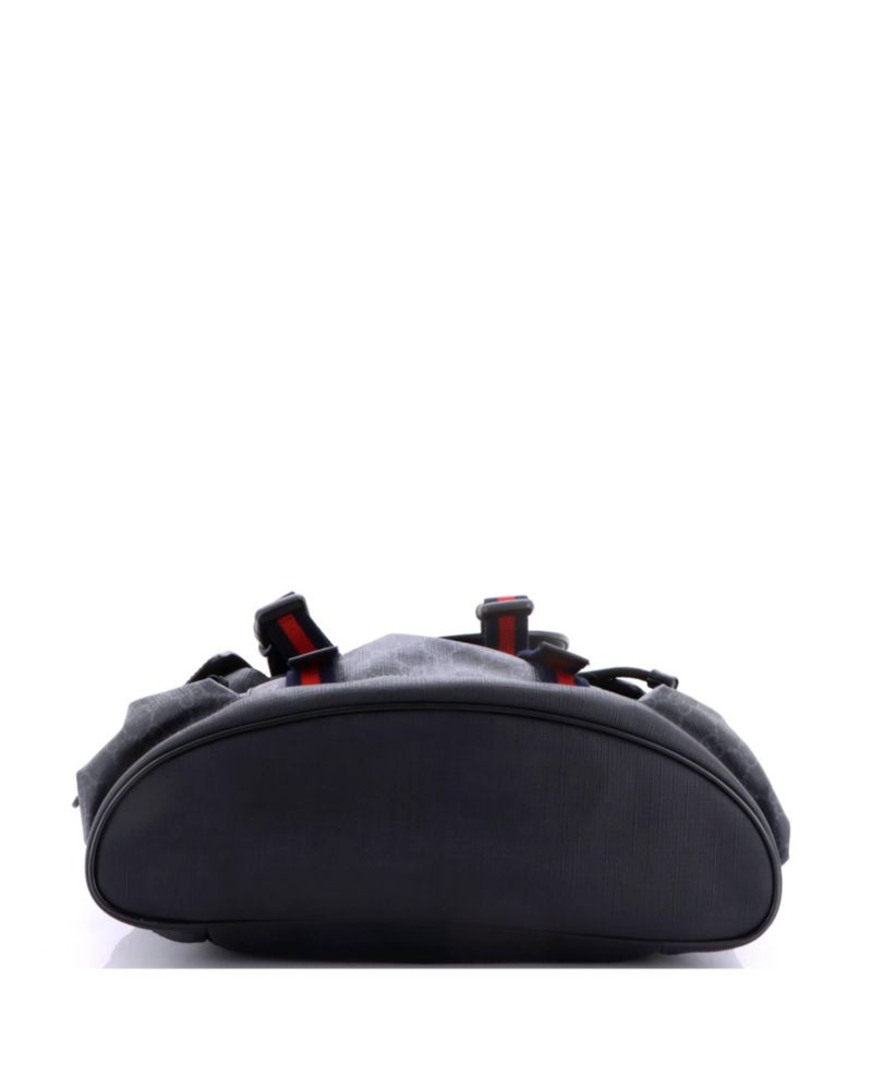Large Double Pocket Buckle Backpack GG Coated Canvas