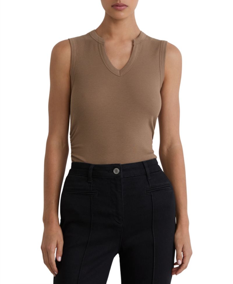 Women's Notch Detail Ribbed Vest