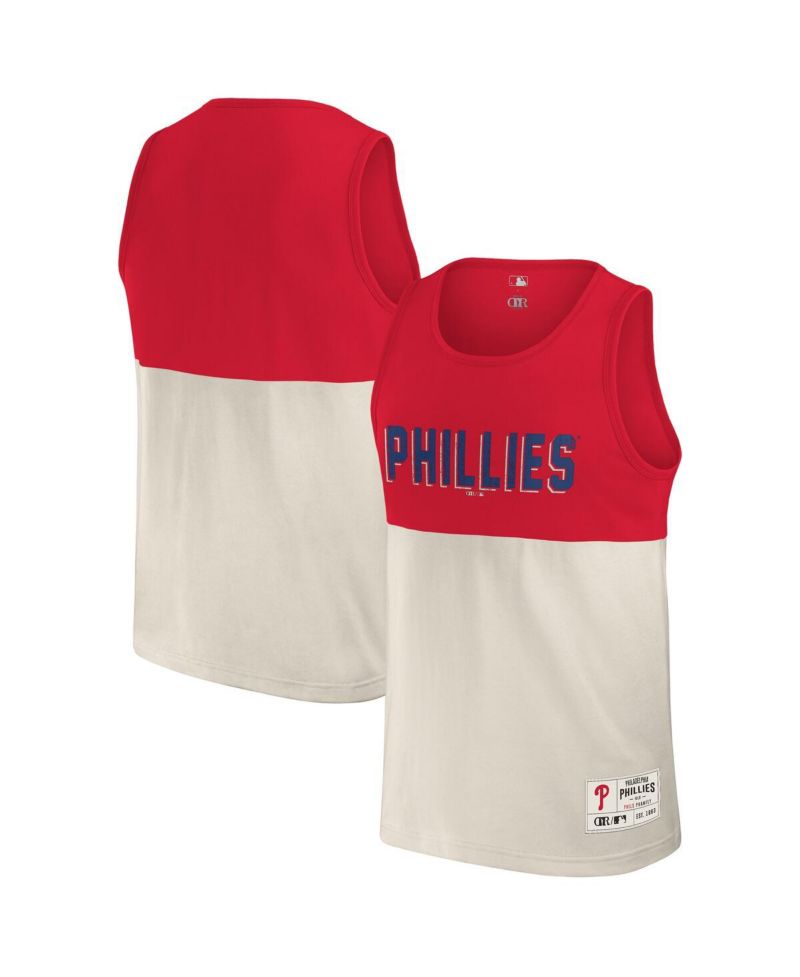Men's Red Philadelphia Phillies Color Block Tank Top