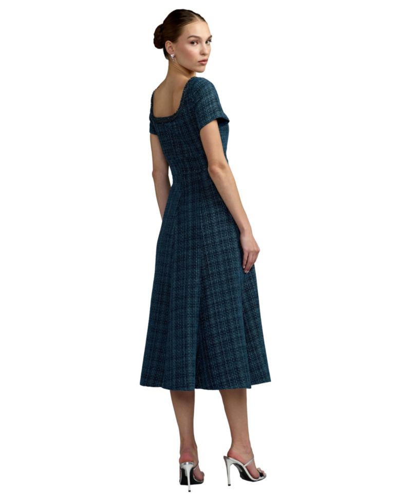 Women's Embellished Scoop Neck Midi Dress