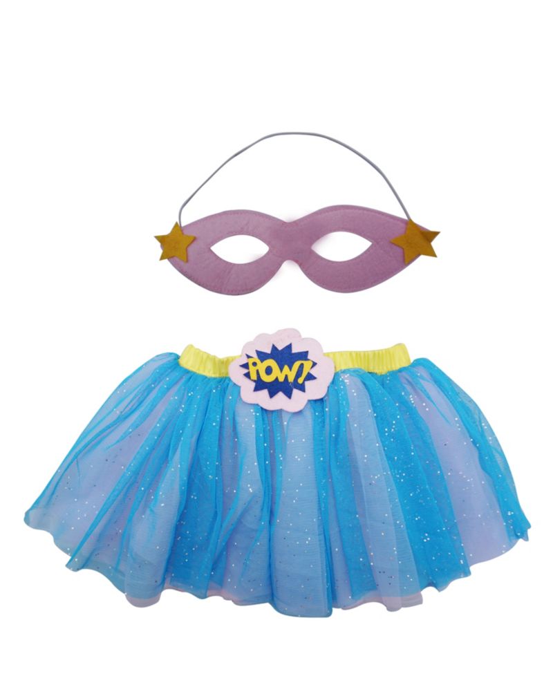 Baby Girl Supergirl Tutu and Eyecover Dress-Up Set