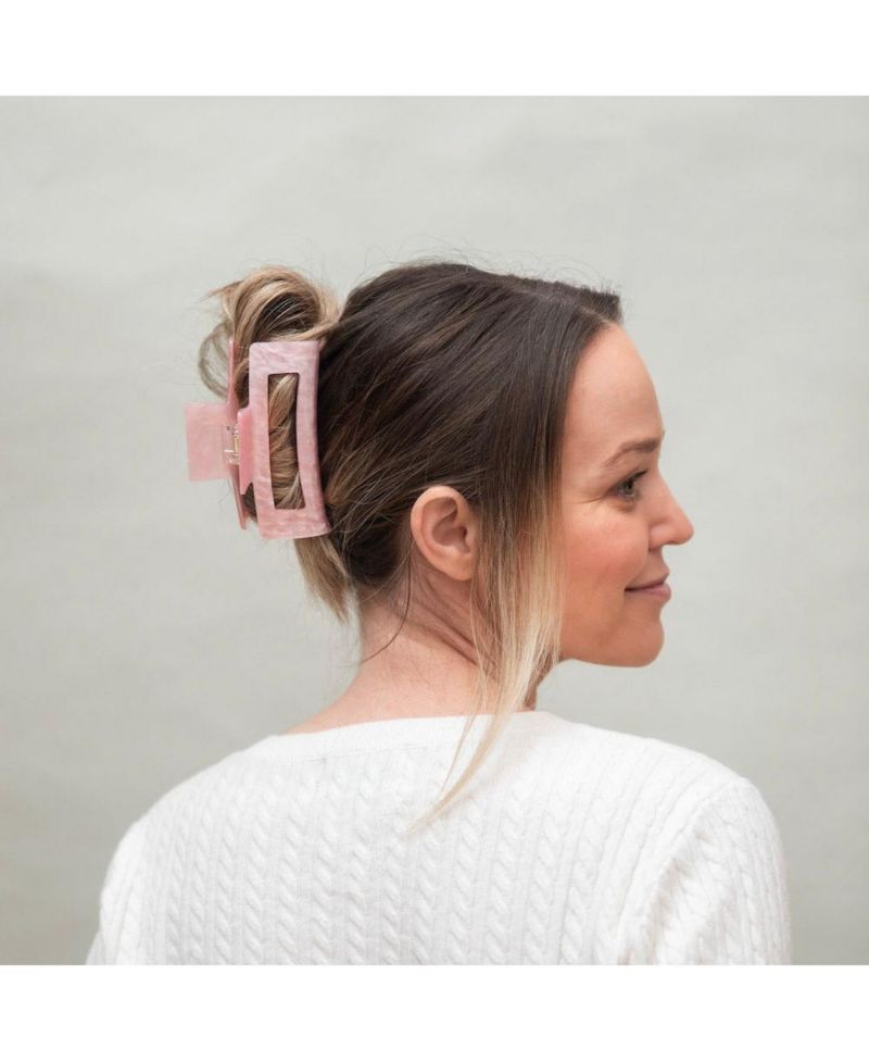 Large Rectangle Claw Clip - Pink